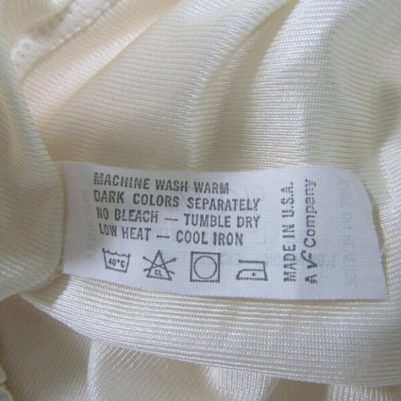 Vanity Fair Vintage Ivory Lace Trim Half Slip Side Slit Size L Nylon 24 Inch - Picture 6 of 7